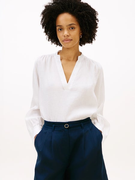 Essential Linen V-Neck LS -paitapusero